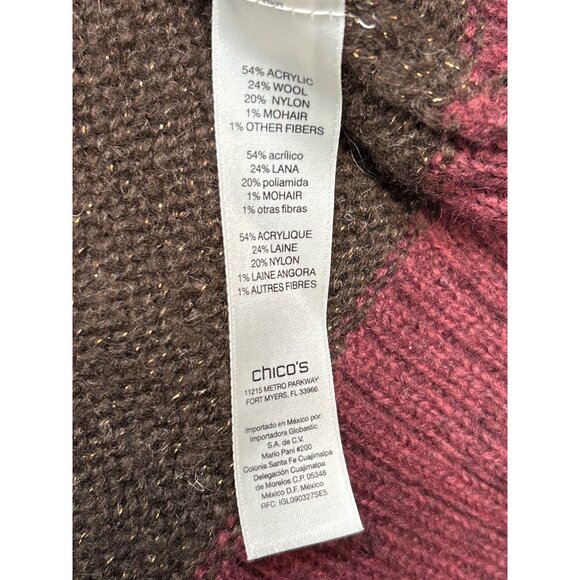 Chico's Biana Cardigan Sweater Womens 2 Color‎ Blocked Duster Long Length - Picture 4 of 6